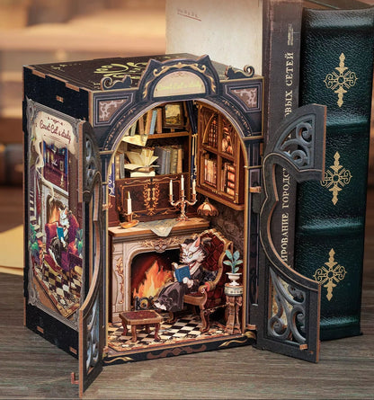 – Coin De Livre, Bricolage, Maison De Poupée En Bois, Série De Librairie, Assemblage Facile, Kits De Construction De Maquettes, Cadeaux D'Anniversaire Pour Adultes Et Adolescents