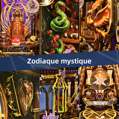 Kit De Coin Livre Douze Constellations 3D, Puzzle En Bois, Bibliothèque Faite À La Main, Modèle De Maison De Poupée, Serre-Livres, Décoration De La Maison