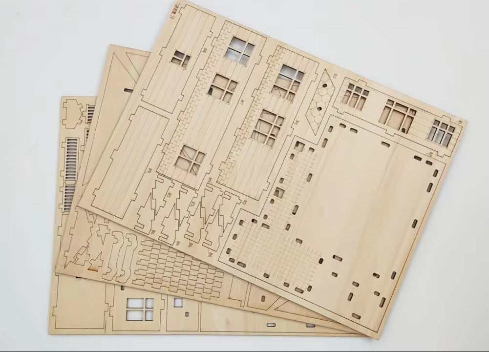 3D Villa Jigsaw Puzzle Two-Story Modern Villa Wooden Model Kit, Birthday Holiday Gift, 3D Wooden Jigsaw Puzzle