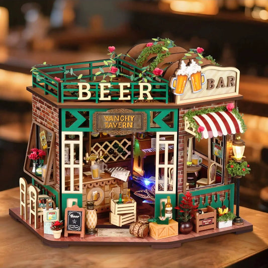Kit De Construction DIY De La Boutique De Taverne, Modèle À Assembler, Maison En Bois Faite À La Main, Jouet De Décoration, Puzzle 3D, Cadeau D'Anniversaire