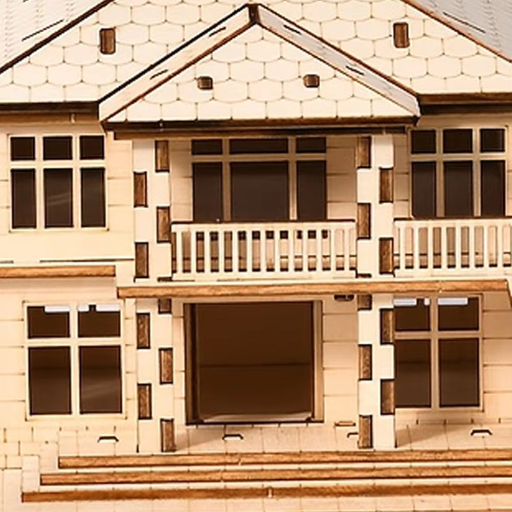 3D Villa Jigsaw Puzzle Two-Story Modern Villa Wooden Model Kit, Birthday Holiday Gift, 3D Wooden Jigsaw Puzzle