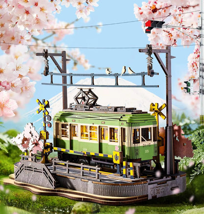 Sakura Voyage Tram 3D Puzzles En Bois Modèle Voiture Kits Ensemble De Construction Cadeau Créatif STEM Jouet Pour Filles Garçons 223 Pièces
