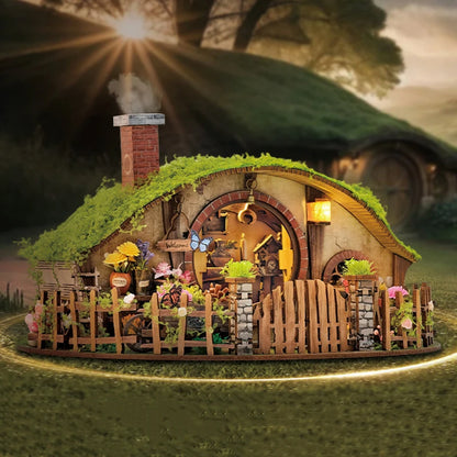 Nouveau Bricolage Anneau Magique En Bois Casa Maisons De Poupée Kits De Modèles Miniatures Maison De Poupée Faite À La Main Avec Meubles Pour Amis Cadeaux D'Anniversaire