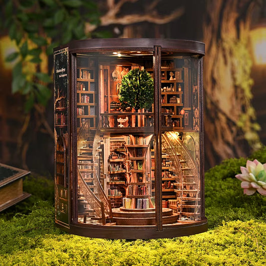 Niche De Livre 3D «Anneau De Sagesse», Modèle D'Assemblage De Maison Miniature À Monter Soi-Même, Support De Livre Diorama À Micro-Échelle, Cadeau Créatif