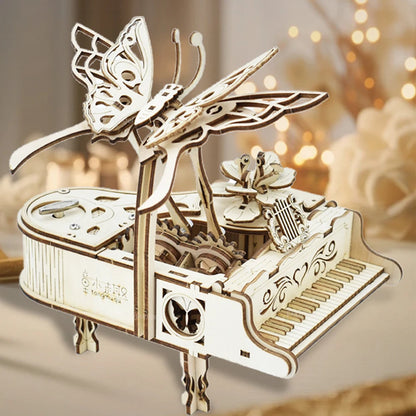 Boîte À Musique Puzzle 3D En Bois, Kit De Modèle De Piano, Assemblage De Bricolage, Kits De Construction D'Instruments De Musique, Décoration De Maison, Artisanat, Cadeau Pour Adultes Et Enfants