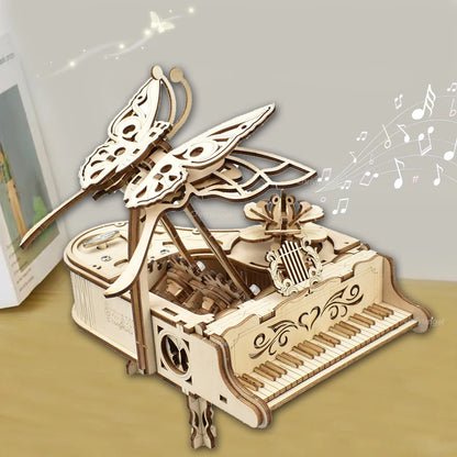 Boîte À Musique Puzzle 3D En Bois, Kit De Modèle De Piano, Assemblage De Bricolage, Kits De Construction D'Instruments De Musique, Décoration De Maison, Artisanat, Cadeau Pour Adultes Et Enfants
