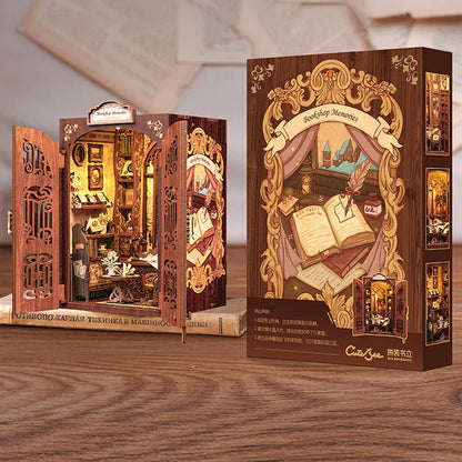 Bricolage Mini Maison De Poupée En Bois Avec Meubles Maison De Poupée Légère Casa Miniature Librairie Souvenirs Pour Jouets Cadeaux D'Anniversaire