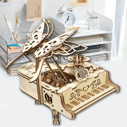 Boîte À Musique Puzzle 3D En Bois, Kit De Modèle De Piano, Assemblage De Bricolage, Kits De Construction D'Instruments De Musique, Décoration De Maison, Artisanat, Cadeau Pour Adultes Et Enfants