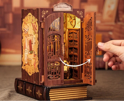 Bricolage Mini Maison De Poupée En Bois Avec Meubles Maison De Poupée Légère Casa Miniature Librairie Souvenirs Pour Jouets Cadeaux D'Anniversaire