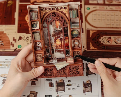 Bricolage Mini Maison De Poupée En Bois Avec Meubles Maison De Poupée Légère Casa Miniature Librairie Souvenirs Pour Jouets Cadeaux D'Anniversaire