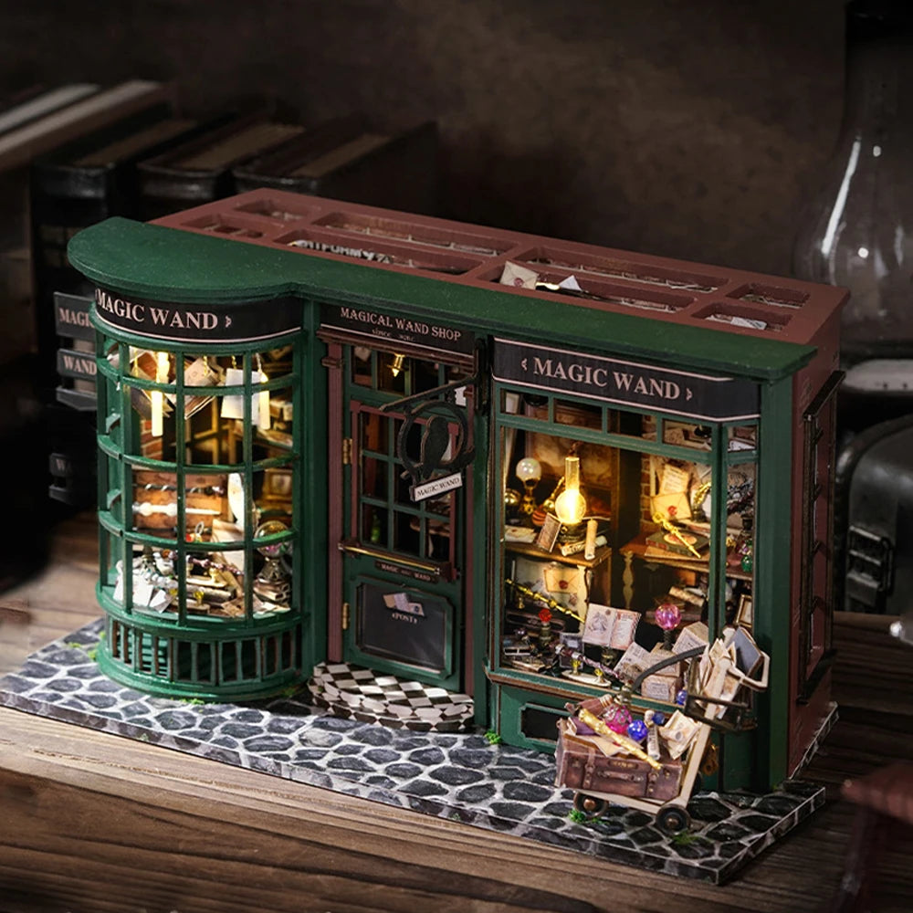 Magie Boutique Bricolage Maison De Poupée En Bois Miniature Maison De Poupée Kit Avec Meubles Roombox Rétro Maison Modèle Jouet Pour Enfants Cadeau