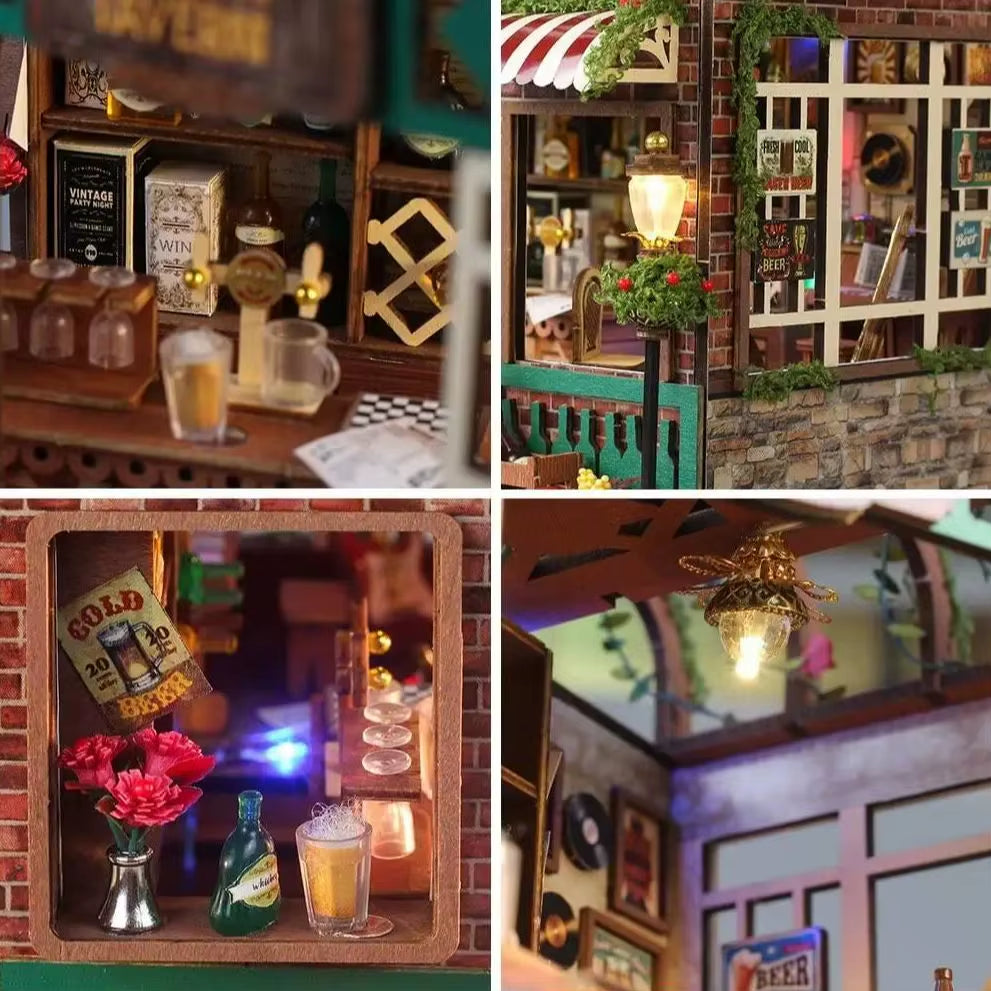 Kit De Construction DIY De La Boutique De Taverne, Modèle À Assembler, Maison En Bois Faite À La Main, Jouet De Décoration, Puzzle 3D, Cadeau D'Anniversaire